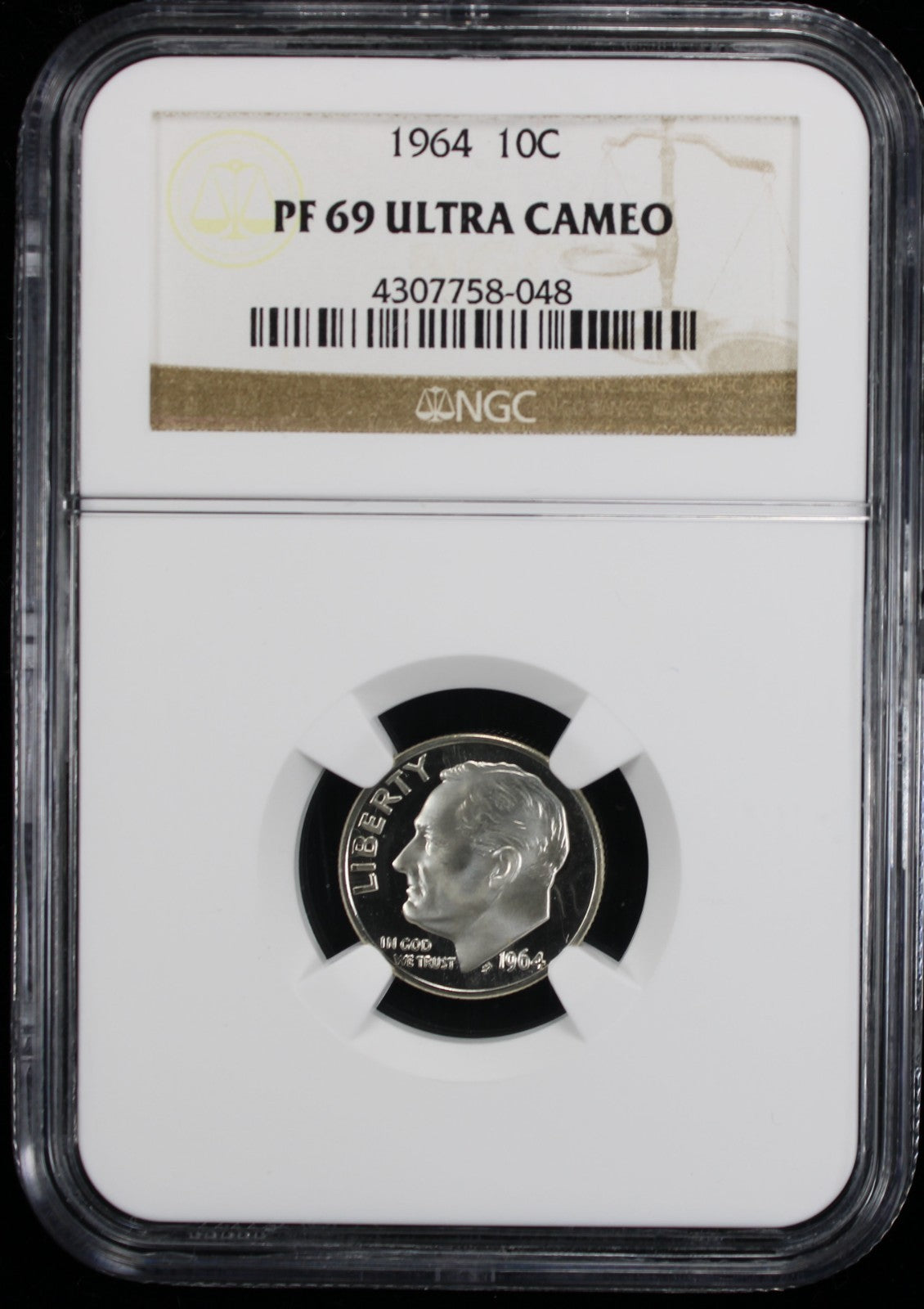 1964 Proof Roosevelt Silver Dime 10c NGC PF69 UC Ultra Cameo