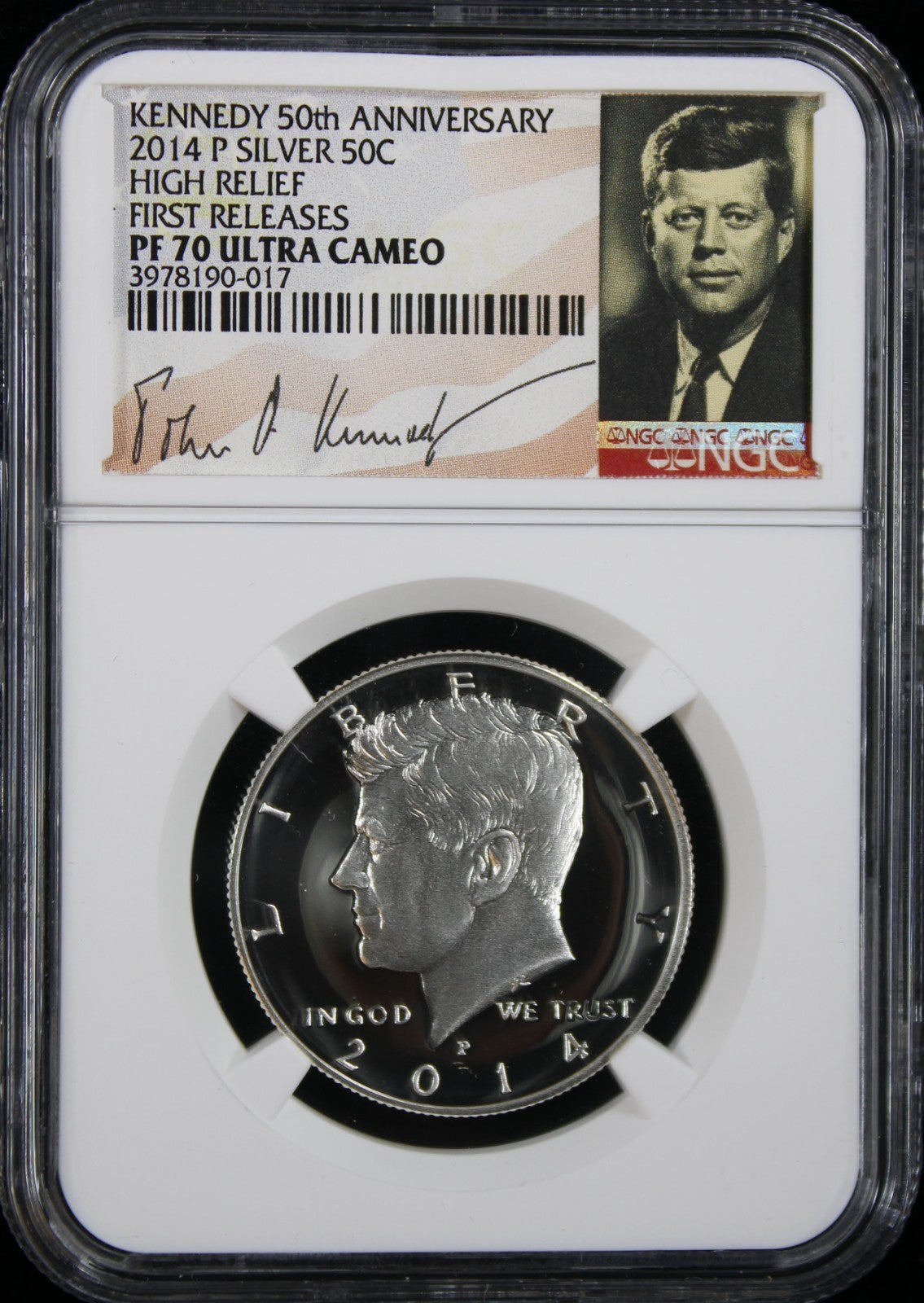 2014 Kennedy Proof High Relief Half Dollar 50c NGC PF 70 Ultra Cameo