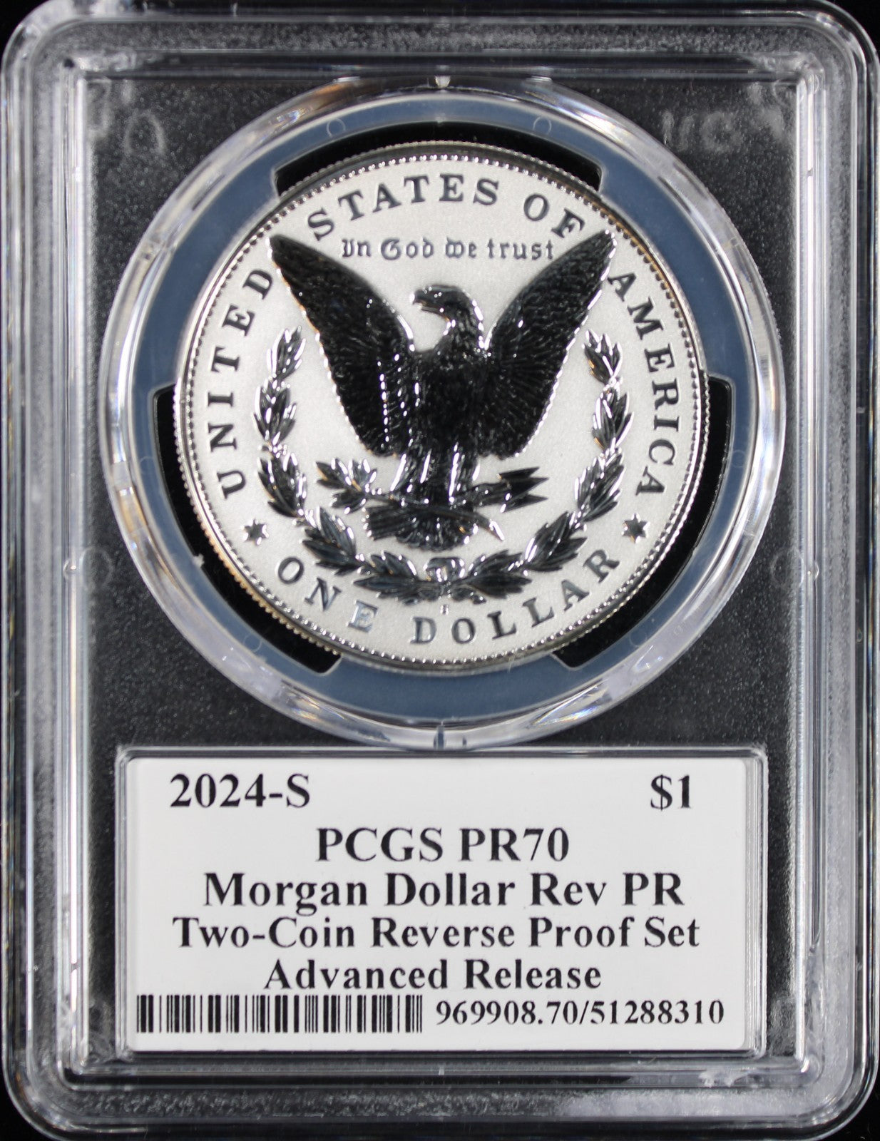 2024-S $1 Morgan PCGS Rev PR70 Advanced Release Emily Damstra Signature