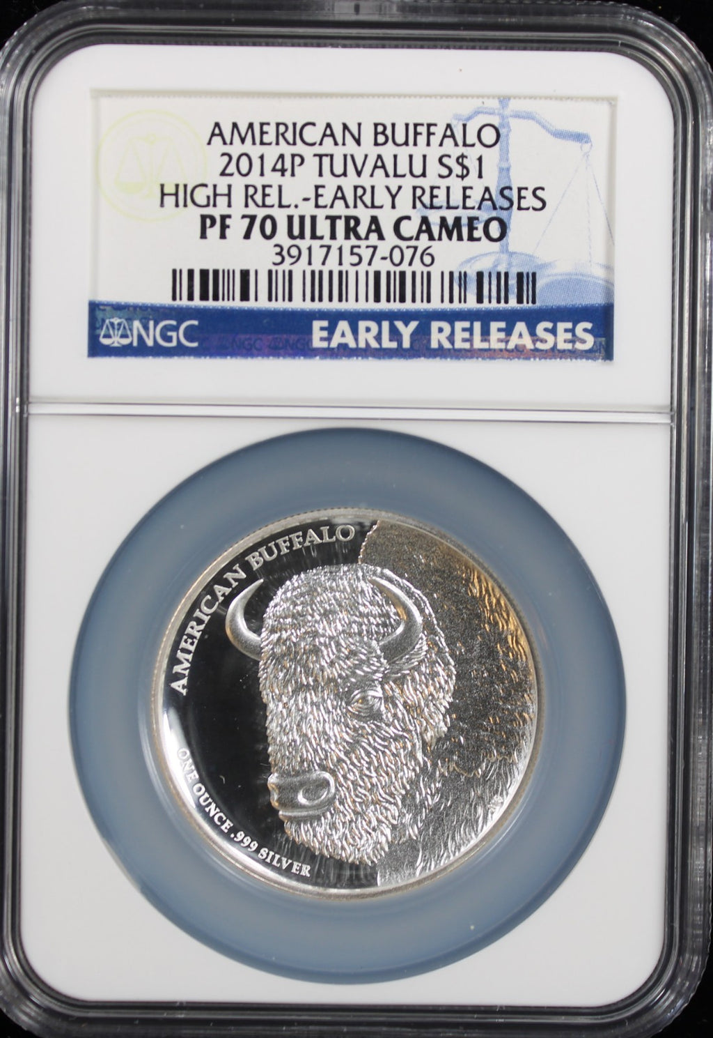 2014 $1 Tuvalu American Buffalo PF70 Ultra Cameo Early Releases