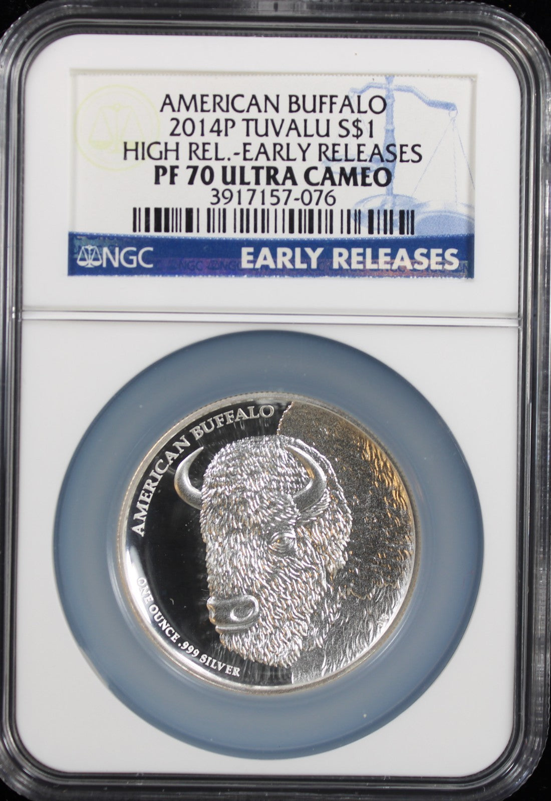 2014 $1 Tuvalu American Buffalo PF70 Ultra Cameo Early Releases