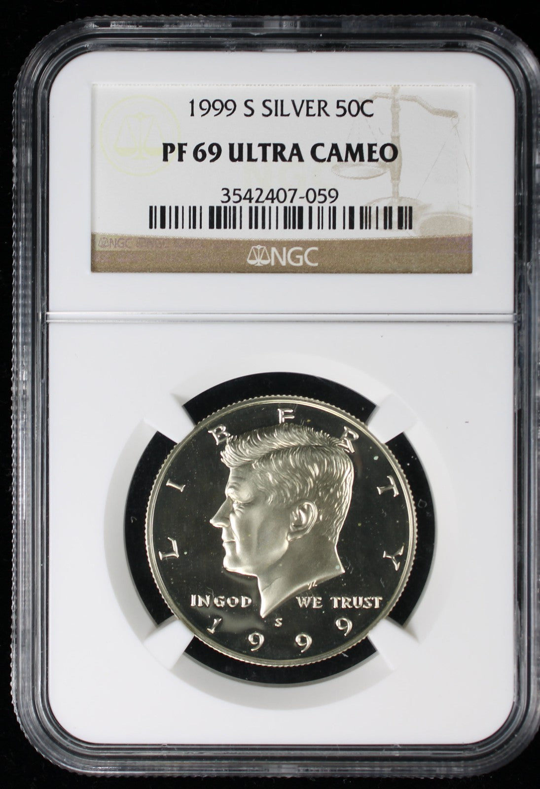 1999-S Kennedy Proof Half Dollar 50c NGC PF 69 Ultra Cameo