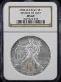 2008-W Silver Eagle NGC MS69 Reverse of 2007