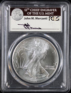 1995 Silver Eagle PCGS MS70 Mercanti Signed