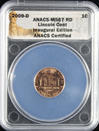 2009-D Lincoln Cent 1c ANACS MS67 RD Inaugural