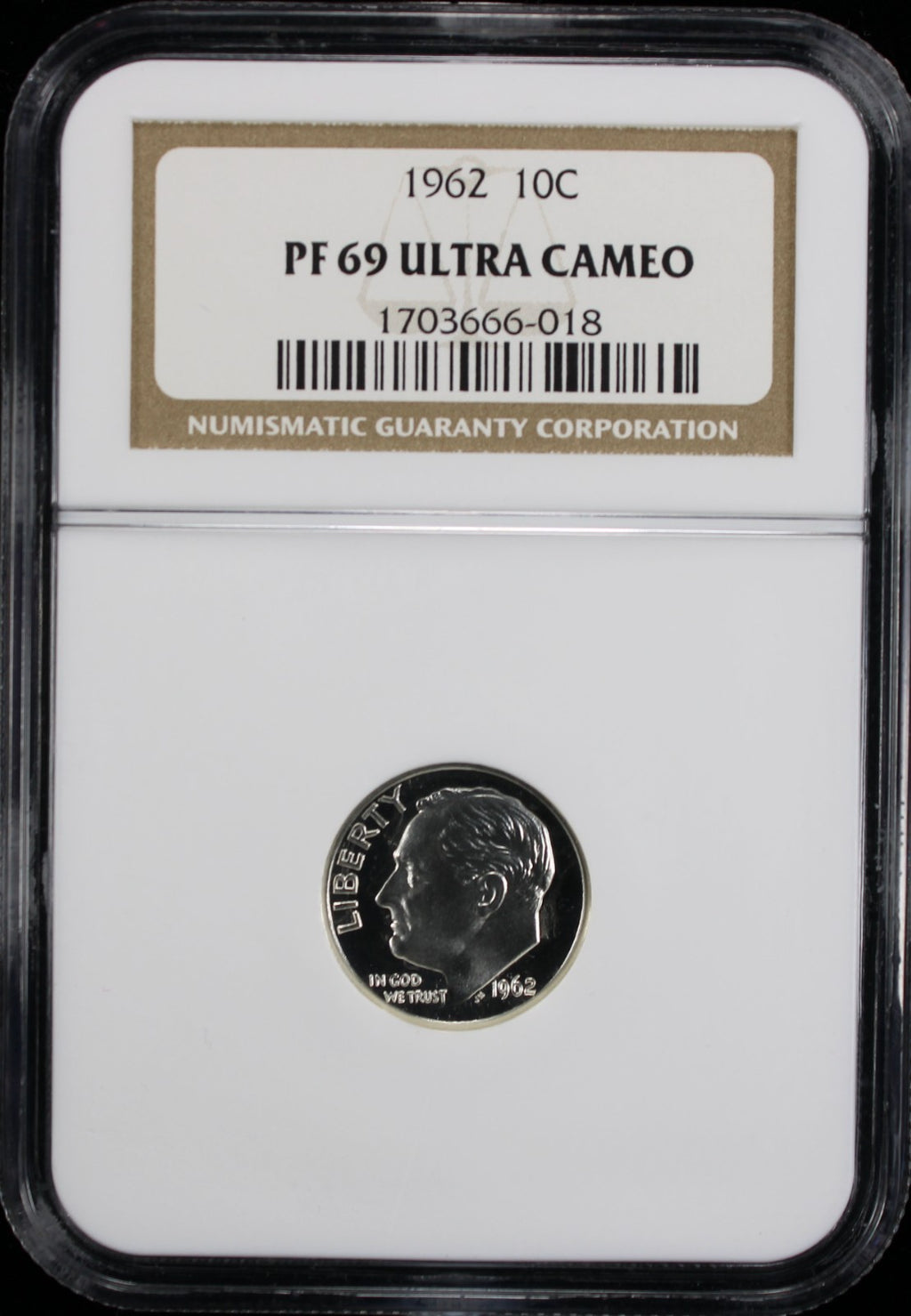 1962 Proof Roosevelt Silver Dime 10c NGC PF69 UC Ultra Cameo