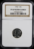 1962 Proof Roosevelt Silver Dime 10c NGC PF69 UC Ultra Cameo