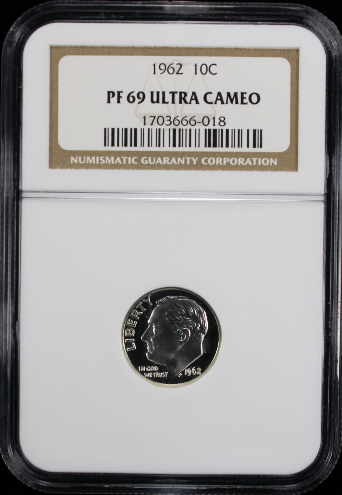 1962 Proof Roosevelt Silver Dime 10c NGC PF69 UC Ultra Cameo