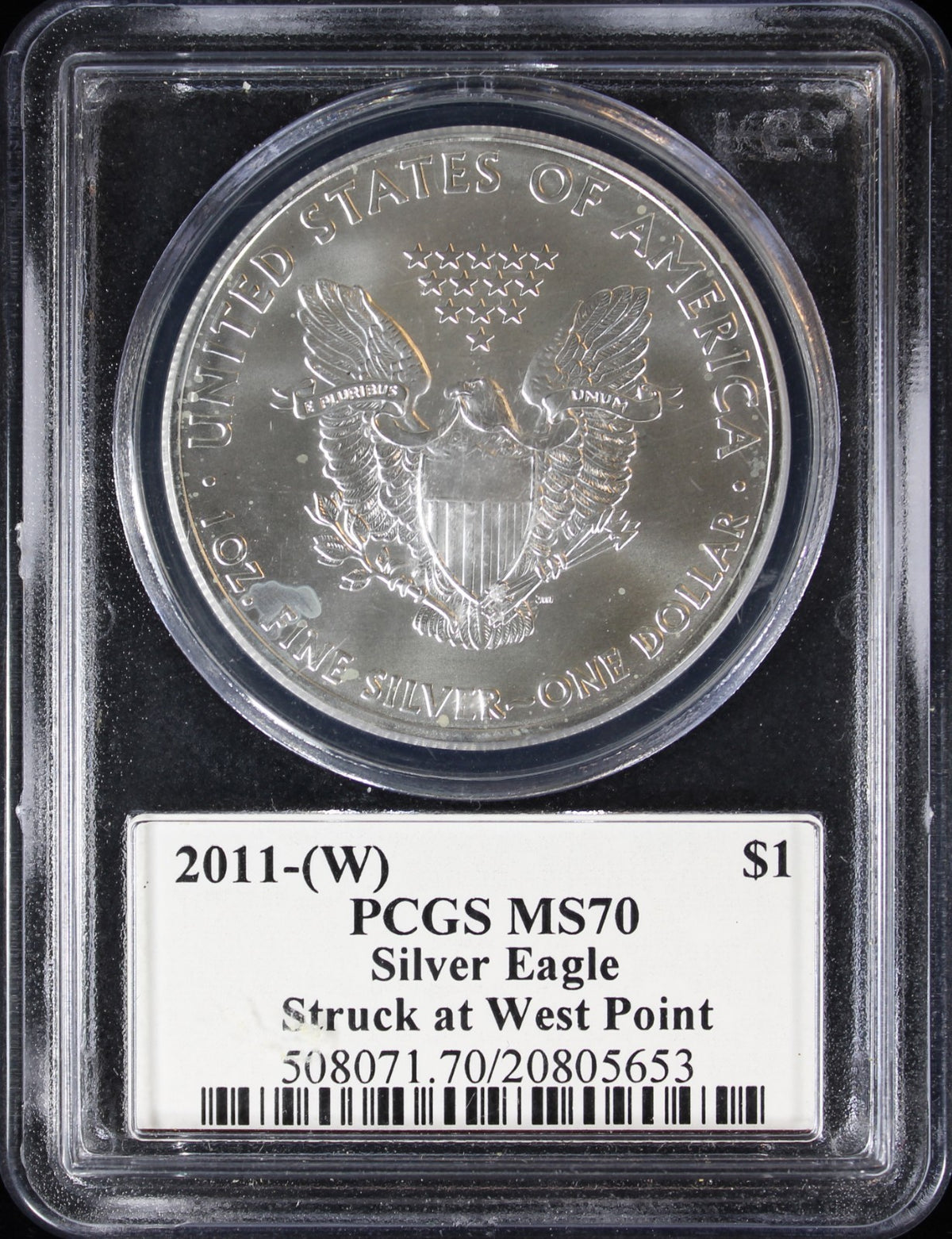2011-W Silver Eagle MS70 PCGS Struck at West Point Mercanti Signed
