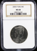 2005-P SMS Kennedy Half Dollar 50c NGC MS68