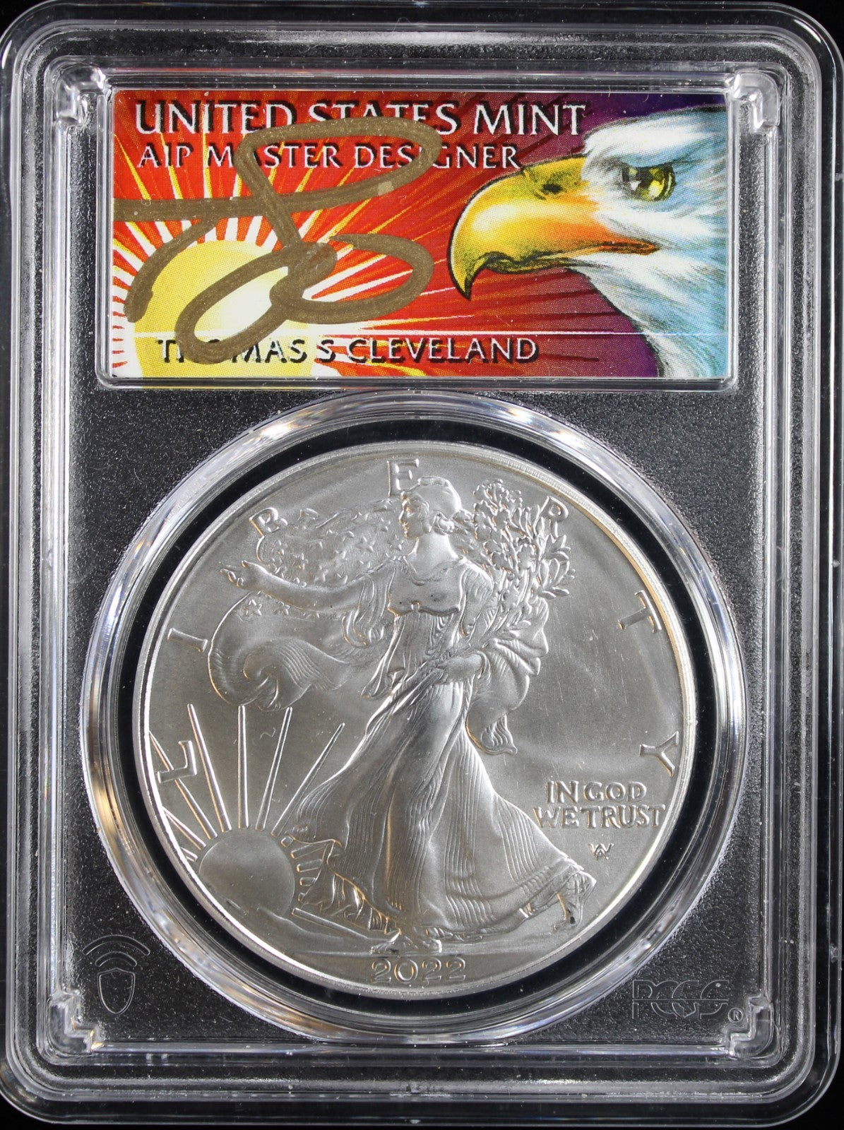 2022 Silver Eagle PCGS MS70 First Strike 1 of 500 Cleveland Signed