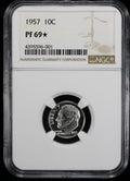 1957 Proof Roosevelt Silver Dime 10c NGC PF69 * Star