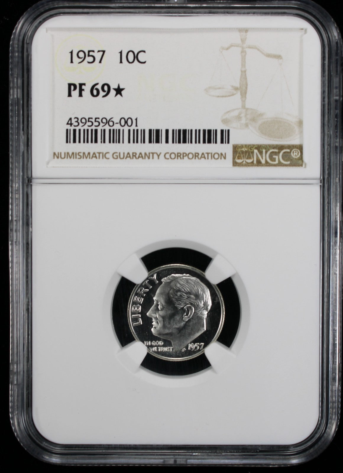1957 Proof Roosevelt Silver Dime 10c NGC PF69 * Star