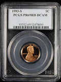 1993-S Proof Lincoln Cent 1c PCGS PR69 Rd RED Deep Cameo