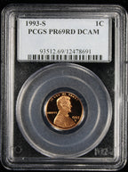 1993-S Proof Lincoln Cent 1c PCGS PR69 Rd RED Deep Cameo