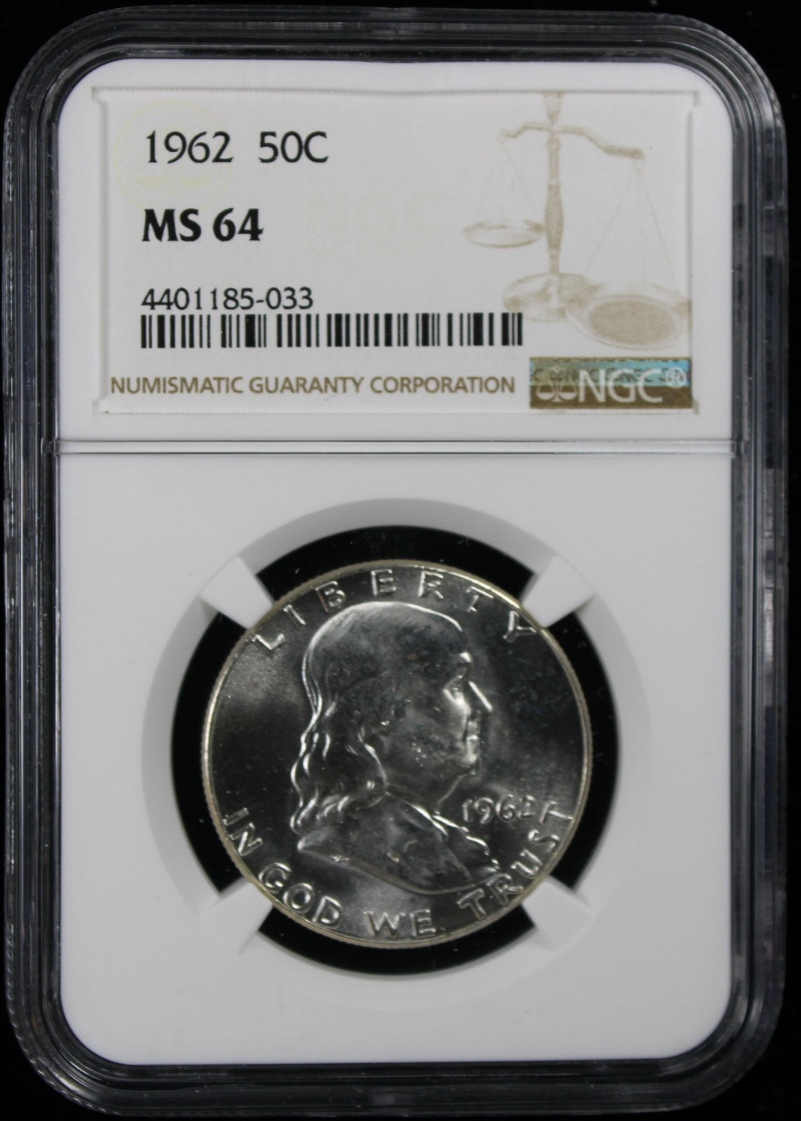 1962 Franklin Half Dollar 50c NGC MS64