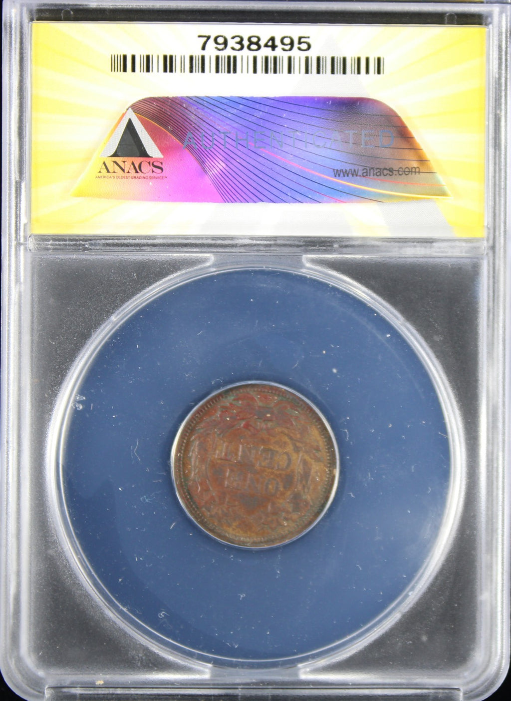 1858 Flyer Cent 1c ANACS EF40 Details