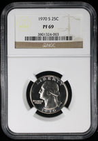 1970-S Proof Washington Quarter 25c NGC PF69