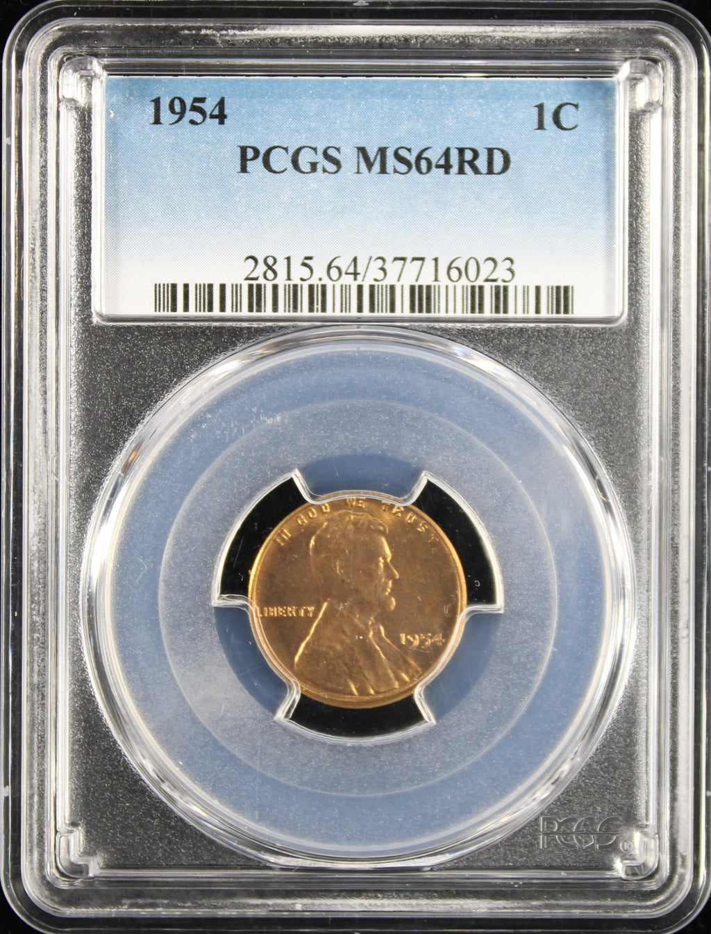 1954 Wheat Lincoln Cent 1c PCGS MS64 RD