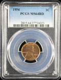 1954 Wheat Lincoln Cent 1c PCGS MS64 RD