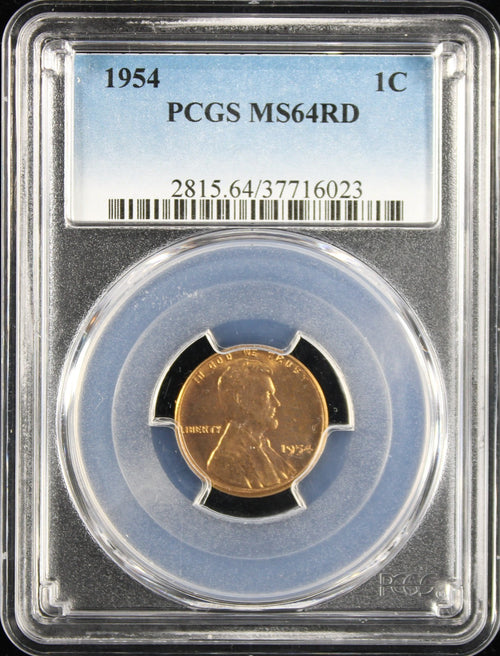 1954 Wheat Lincoln Cent 1c PCGS MS64 RD