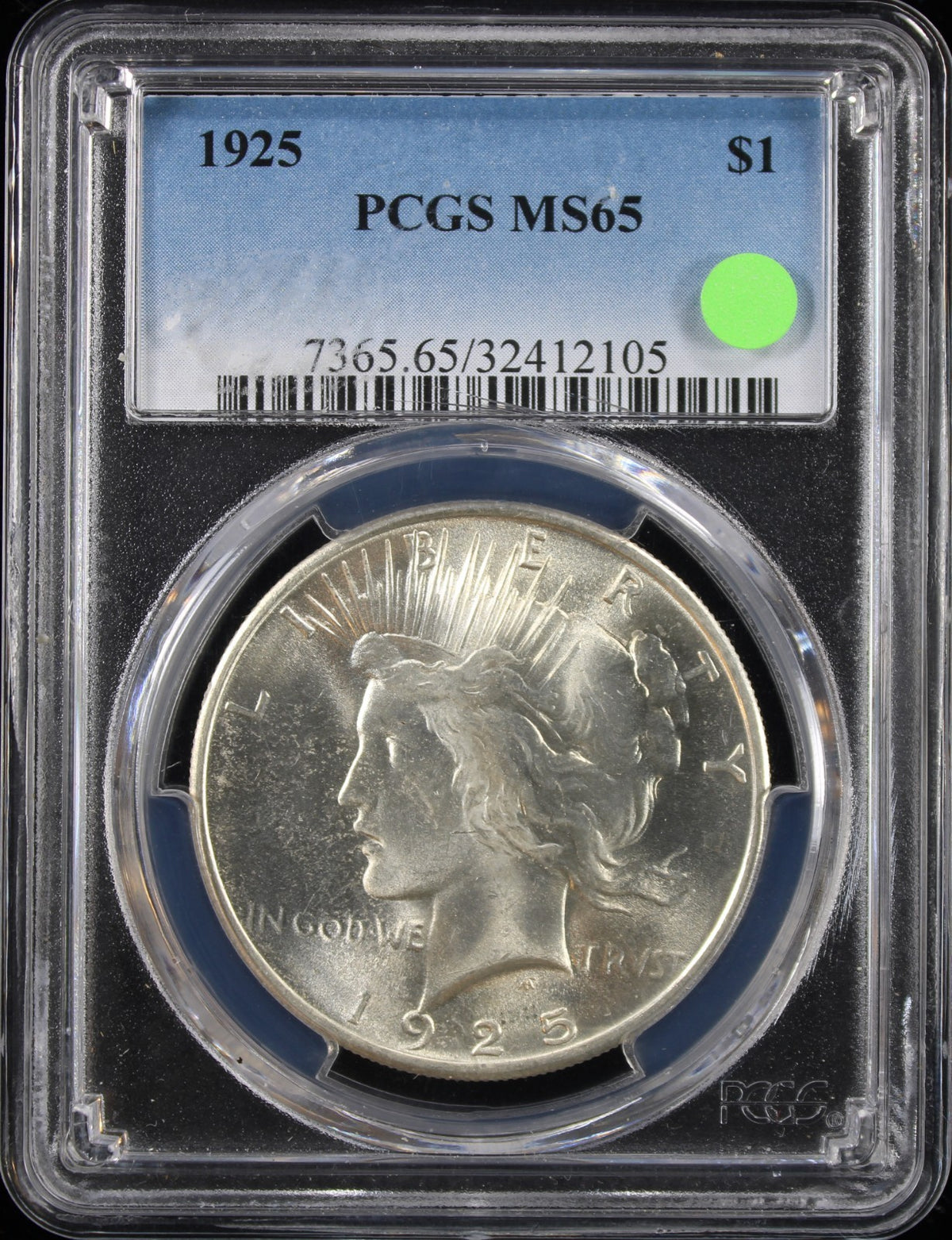 1925 Peace $1 PCGS MS65