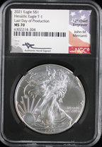 2021 Silver Eagle NGC MS70 Mercanti Signed Type 1