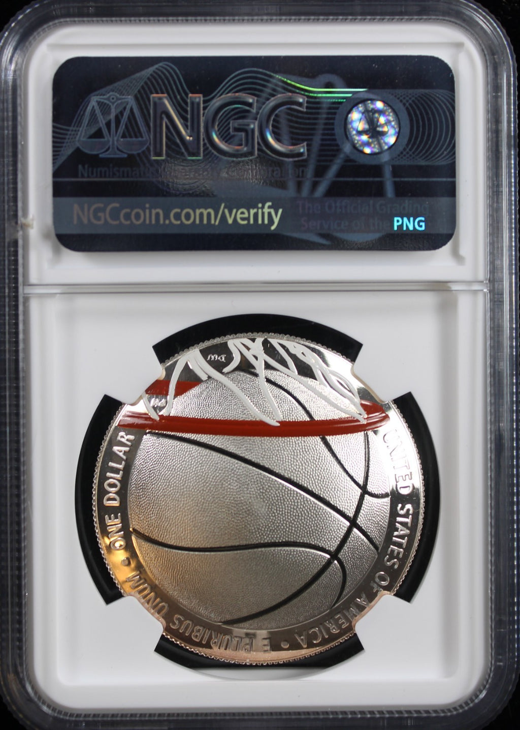 2020 Colorized $1 Basketball Hall of Fame $1 NGC PF70UCAM Basketball Celebration