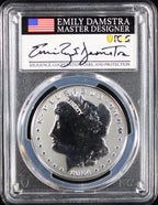 2024-S $1 Morgan PCGS Rev PR70 Advanced Release Emily Damstra Signature