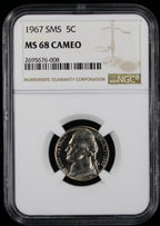 1967 Jefferson Nickel 5c NGC MS68 Cameo SMS Special Mint Set