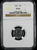 1953 Proof Roosevelt Silver Dime 10c NGC PF69