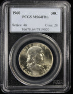 1960 Franklin Half Dollar 50c NGC MS64 FBL