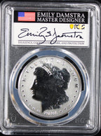2024-S $1 Morgan PCGS Rev PR70 Advanced Release Emily Damstra Signature