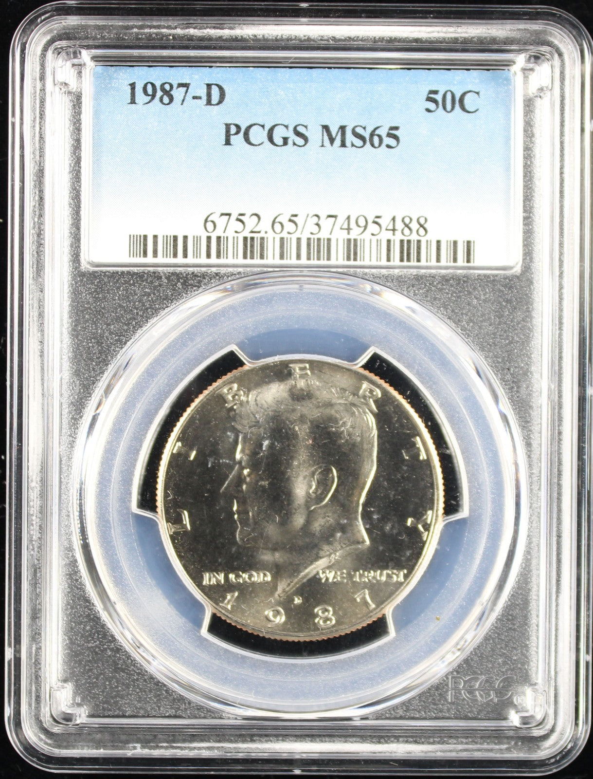 1987-D Kennedy Half Dollar 50c PCGS MS65