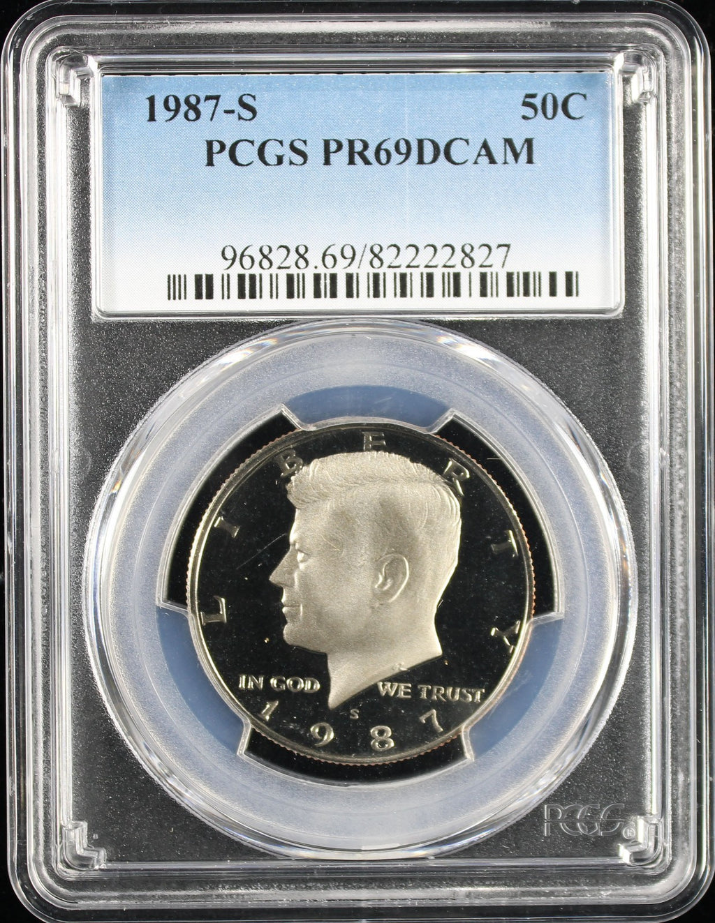 1987-S Kennedy Proof Half Dollar 50c PCGS PR69 Deep Cameo