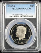 1987-S Kennedy Proof Half Dollar 50c PCGS PR69 Deep Cameo