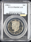 1988-S Kennedy Proof Half Dollar 50c PCGS PR69 Deep Cameo