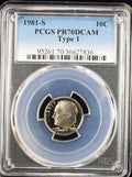 1981-S Type 1 10c PCGS PR70DCAM