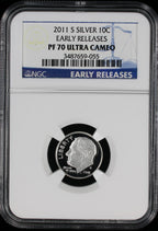 2011-S Proof Roosevelt Silver Dime 10c NGC PF70 UCAM Ultra Cameo