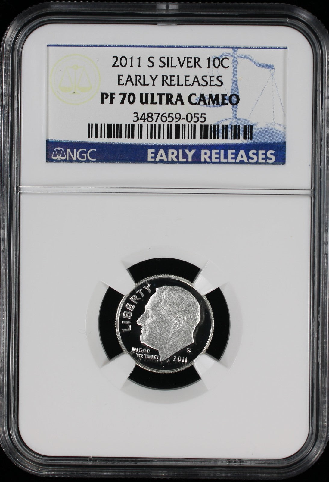 2011-S Proof Roosevelt Silver Dime 10c NGC PF70 UCAM Ultra Cameo