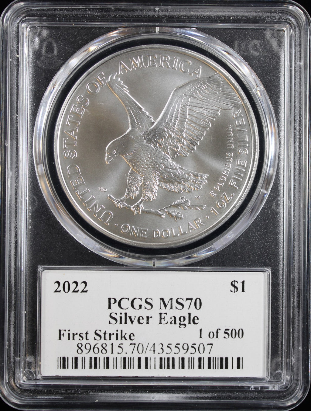 2022 Silver Eagle PCGS MS70 First Strike 1 of 500 Cleveland Signed