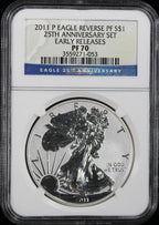 2011 Silver Eagle 25th Anniversary Set NGC PF/MS70