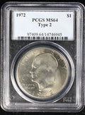1972 Eisenhower Clad Dollar $1  PCGS MS64 Type 2