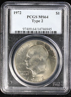 1972 Eisenhower Clad Dollar $1  PCGS MS64 Type 2