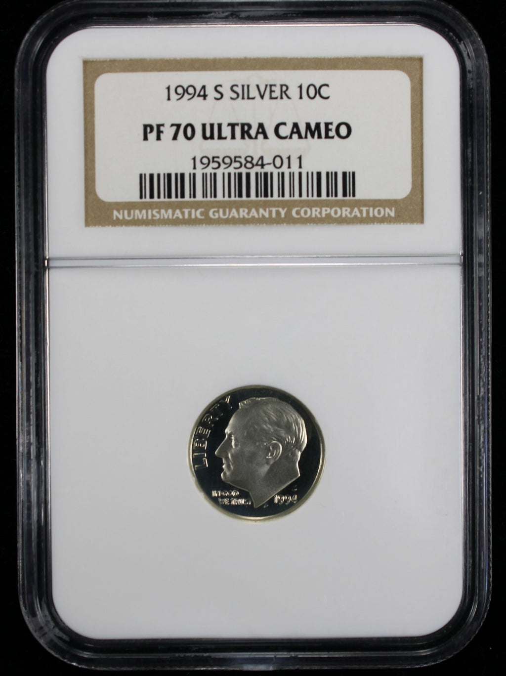 1994-S Proof Roosevelt Dime 10c NGC PF70 UCAM Ultra Cameo Silver