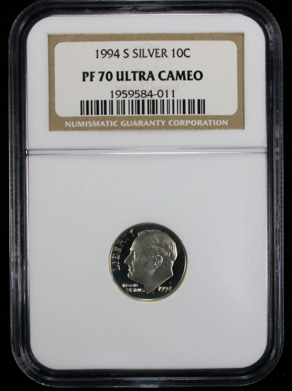 1994-S Proof Roosevelt Dime 10c NGC PF70 UCAM Ultra Cameo Silver