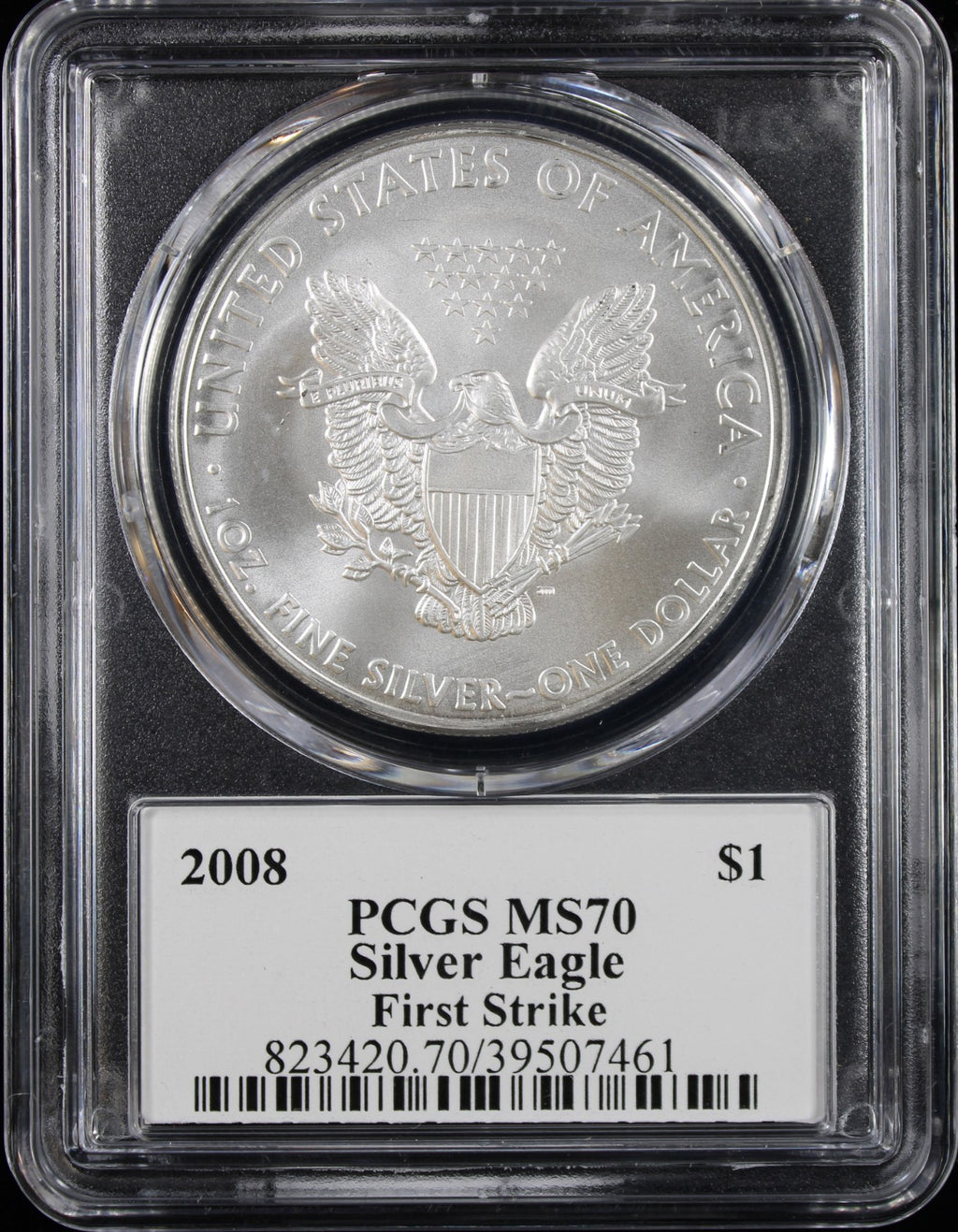 2008-W Silver Eagle PCGS MS70 First Strike Cleveland Signed