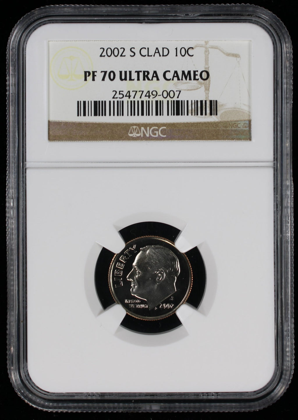 2002-S Proof Roosevelt Dime 10c NGC PF70 UCAM Ultra Cameo