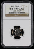 2002-S Proof Roosevelt Dime 10c NGC PF70 UCAM Ultra Cameo
