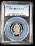 1985-S Jefferson Proof Nickel 5c PCGS PR70 DCAM Deep Cameo